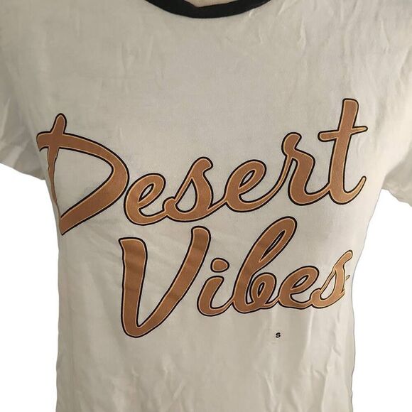 Express One Eleven Women's Size Small White Desert Vibes Ringer Short Sleeve Tee - Picture 7 of 7